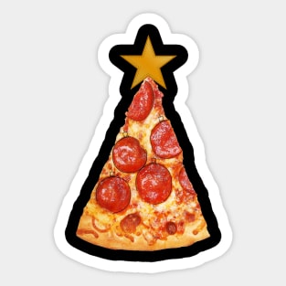 Pizza Slice Christmas Tree Sticker